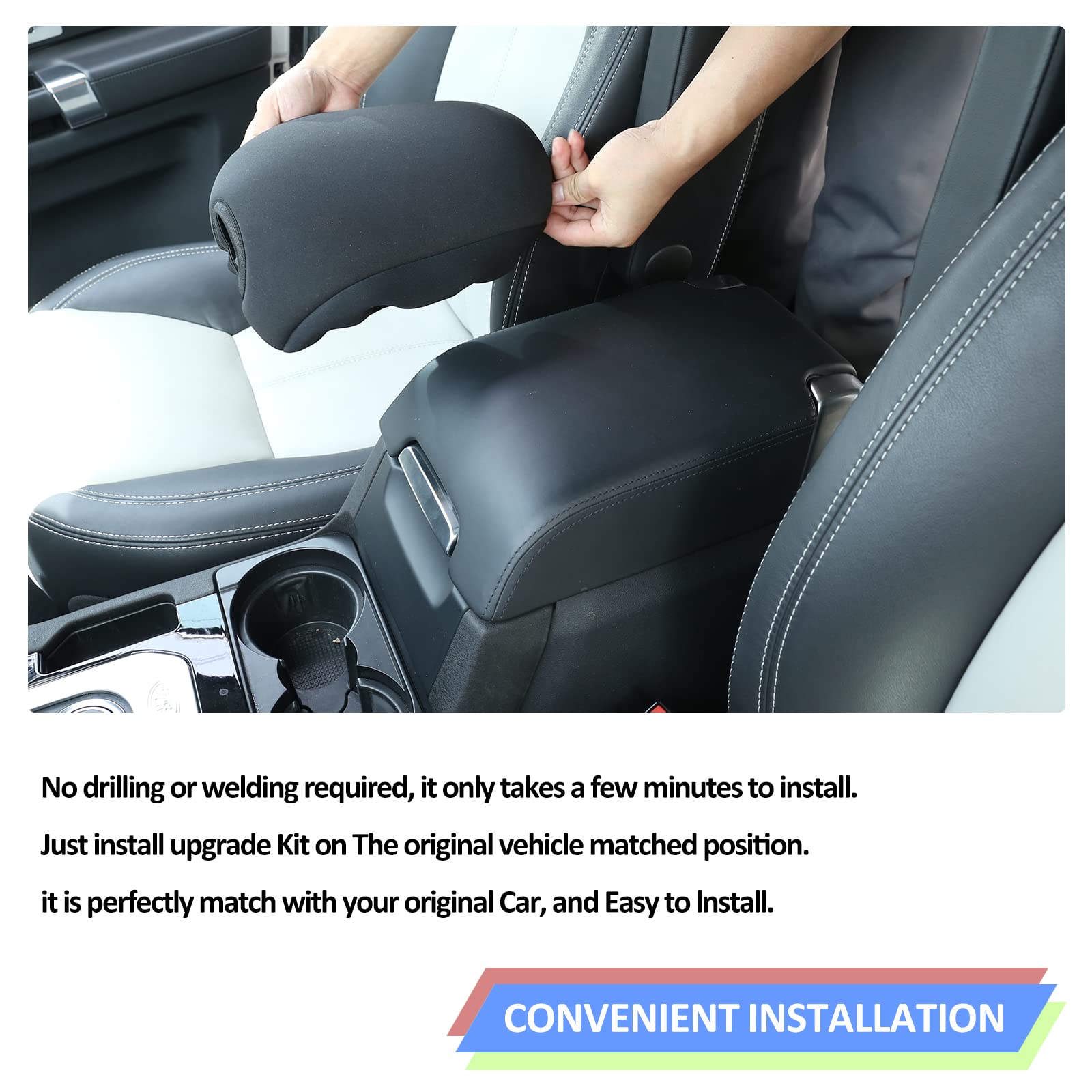 2pcs Beige Leather Armrest Handle Covers For Land Rover Discovery 3 4 & Range Rover Sport 2004-2016