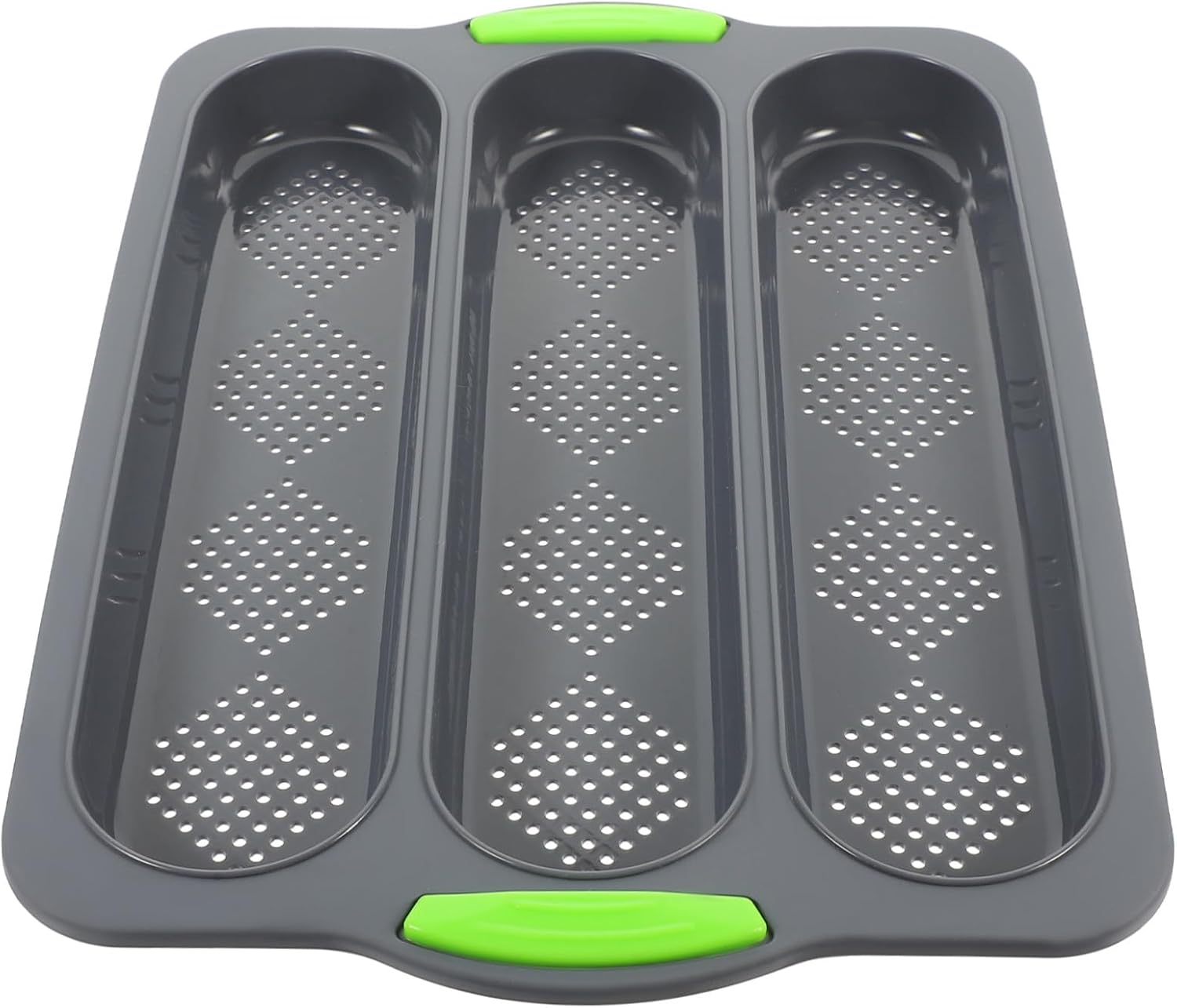 Silicone Non-stick Bread Stick Baking Mold Wave Loaf Pan for Home Kitchen Heat- Bakeware for Fresh French Bread and Loaves Black Tray