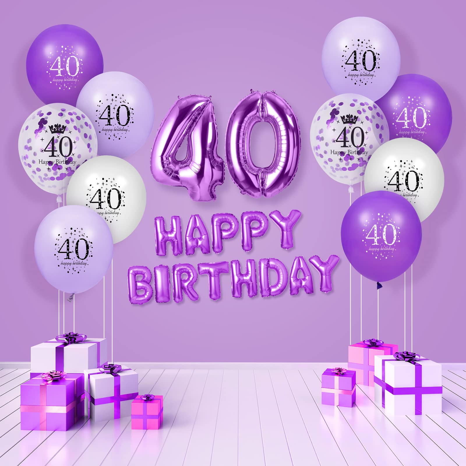 Blue Gold 40th Birthday Decorations For Men Blue RUMIA