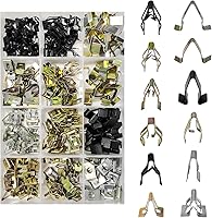 KVAEY 240PCS Universal Car Dashboard Trim Clips Kit - 12 Sizes Metal U-Clips for Auto Panels, Bumpers, Interiors & Exteriors