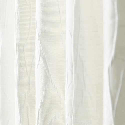 Miniatura 2 de Pitalk Cortinas marfil de 63 pulgadas de largo para dormitorio, juego de 2 paneles con bolsillo con pestaña trasera, estampado de ramas de árbol de