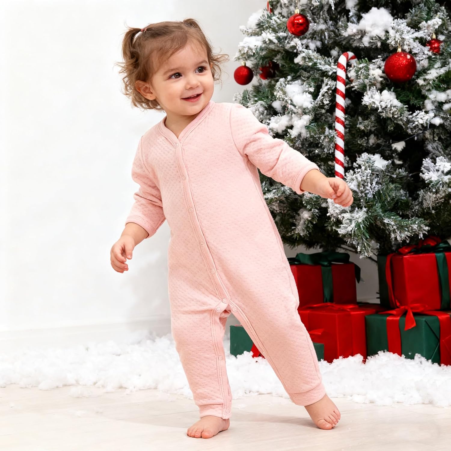 Baby Boy Girl Footless Jumpsuit Long Sleeves Side Snap Outfits Wither Clothes Air Layer Clothing for 0-12 Months - Image 4