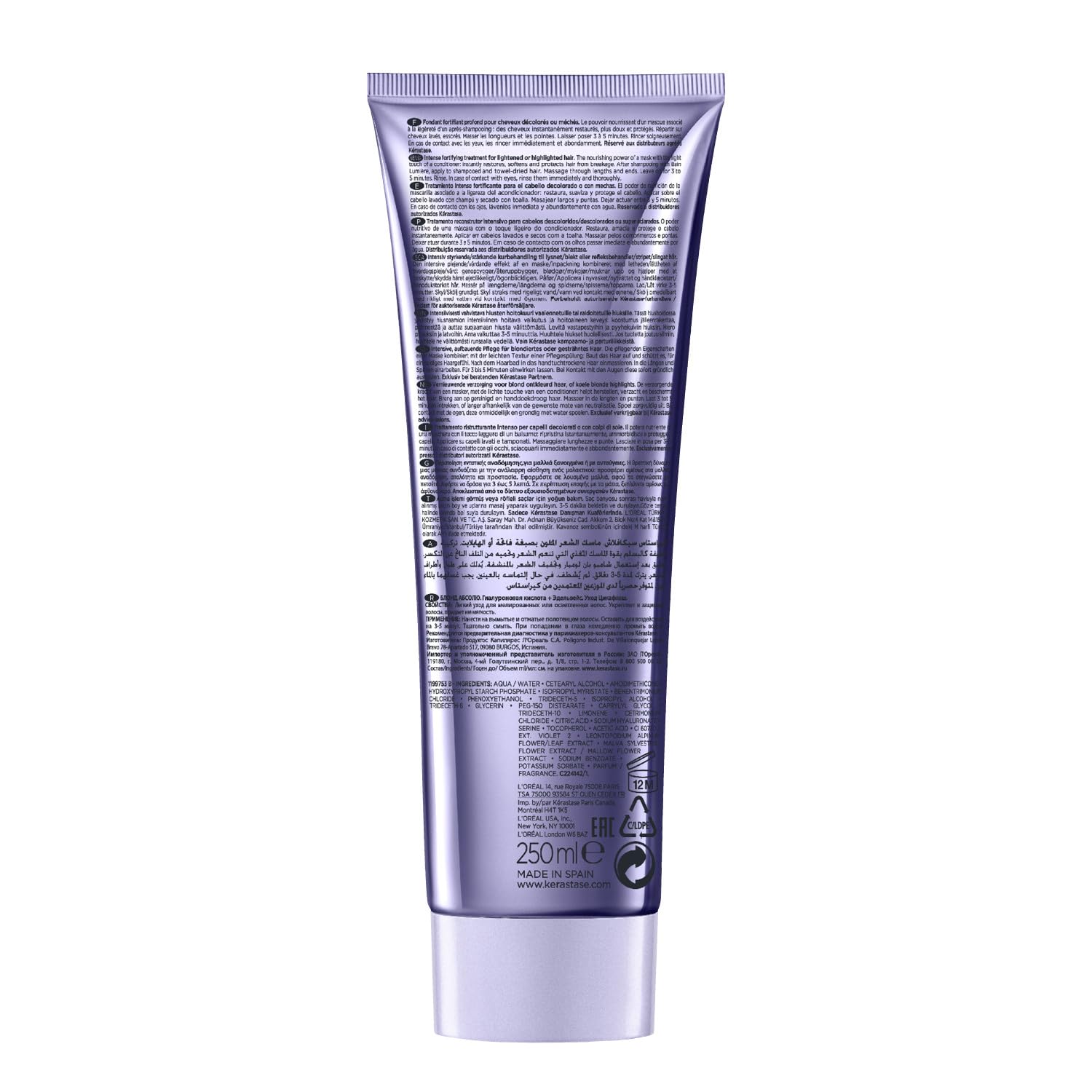 Kérastase Blond Absolu Cicaflash, Balsamo Fortificante Intenso, Idratazione Profonda e Protezione dalla Rottura, Con Acido Ialuronico, Per Tutti i Tipi di Biondo, 250ml