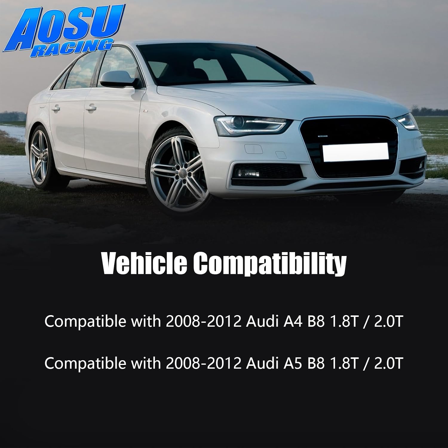 Cold Air Intake Kit Compatible with 2008-2012 Audi A4/A5 B8 1.8T/2.0T, Improved Airflow & Power, More Aggressive and Sporty Induction Sound