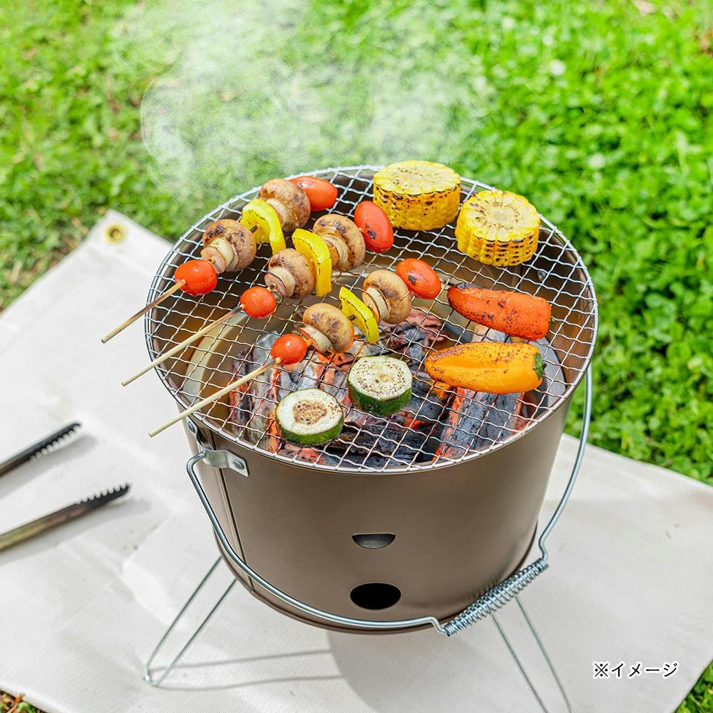 Amazon.co.jp: カインズ(CAINZ) 持ち運びできる丸型七輪 幅30cm 高さ