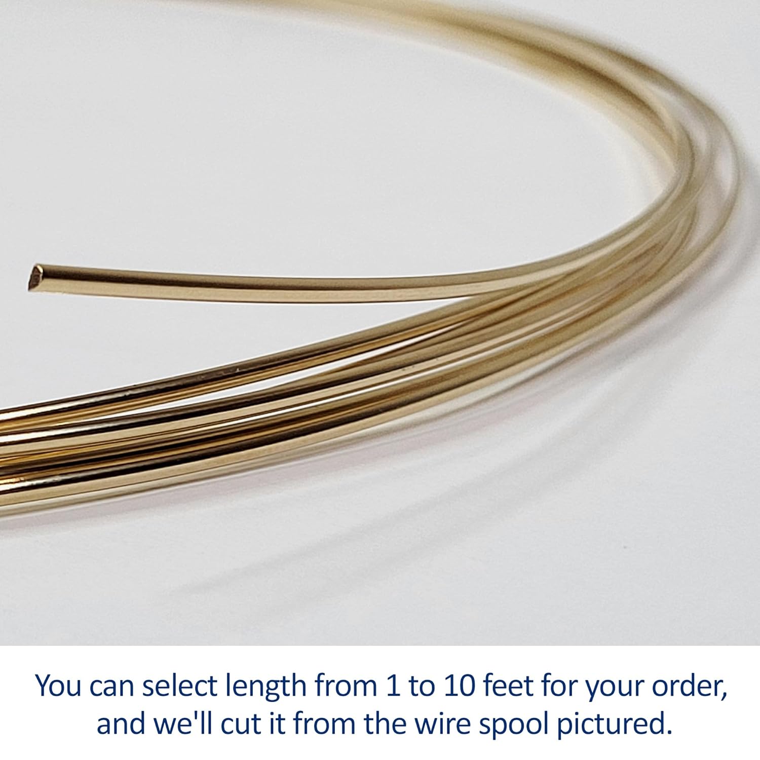 14 Gauge, Half-Round, Dead Soft, 14/20 Yellow Gold-Filled Wire - 1 FT - for Jewelry Art from WIZART