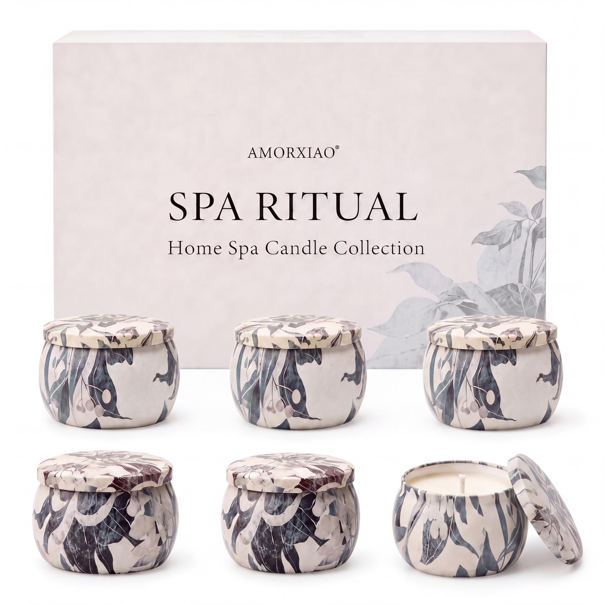 YMING Home Spa Scented Candle Gift Set, 6 x 120 g Soy Wax Candles for Women — image 1