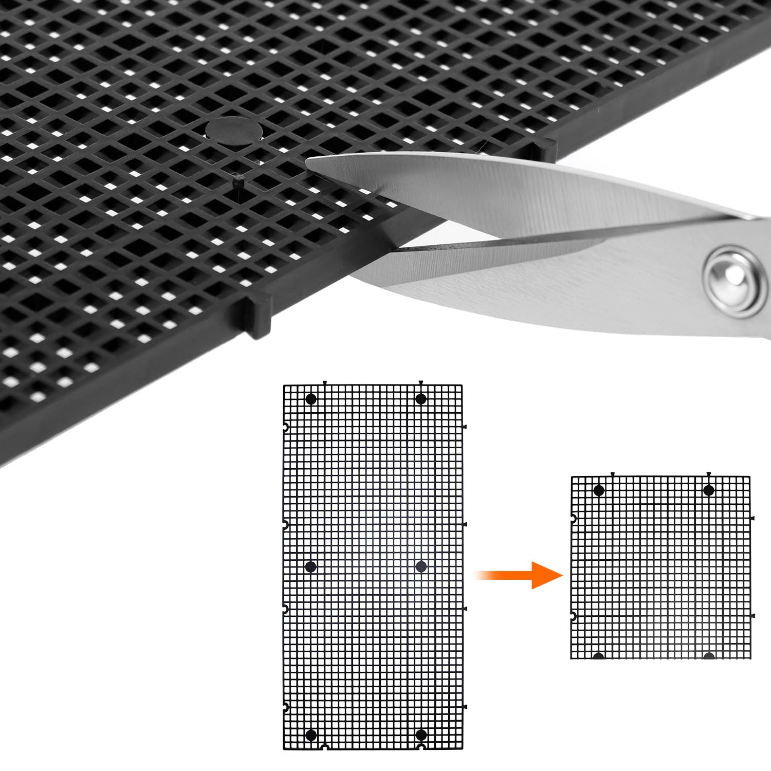 QWORK 8 sztuk 15 x 30 cm siatka do akwarium z 48 wspornikami, do samodzielnej filtracji i Aquascaping