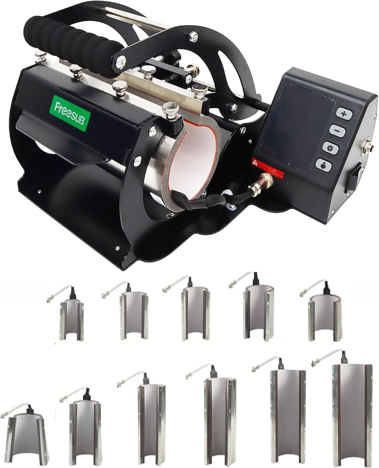 11in1 Mug Heat Press, 110V 560W Mug Sublimation Transfer Printing Machine with 11 Heating Elements for Mug Cup DIY