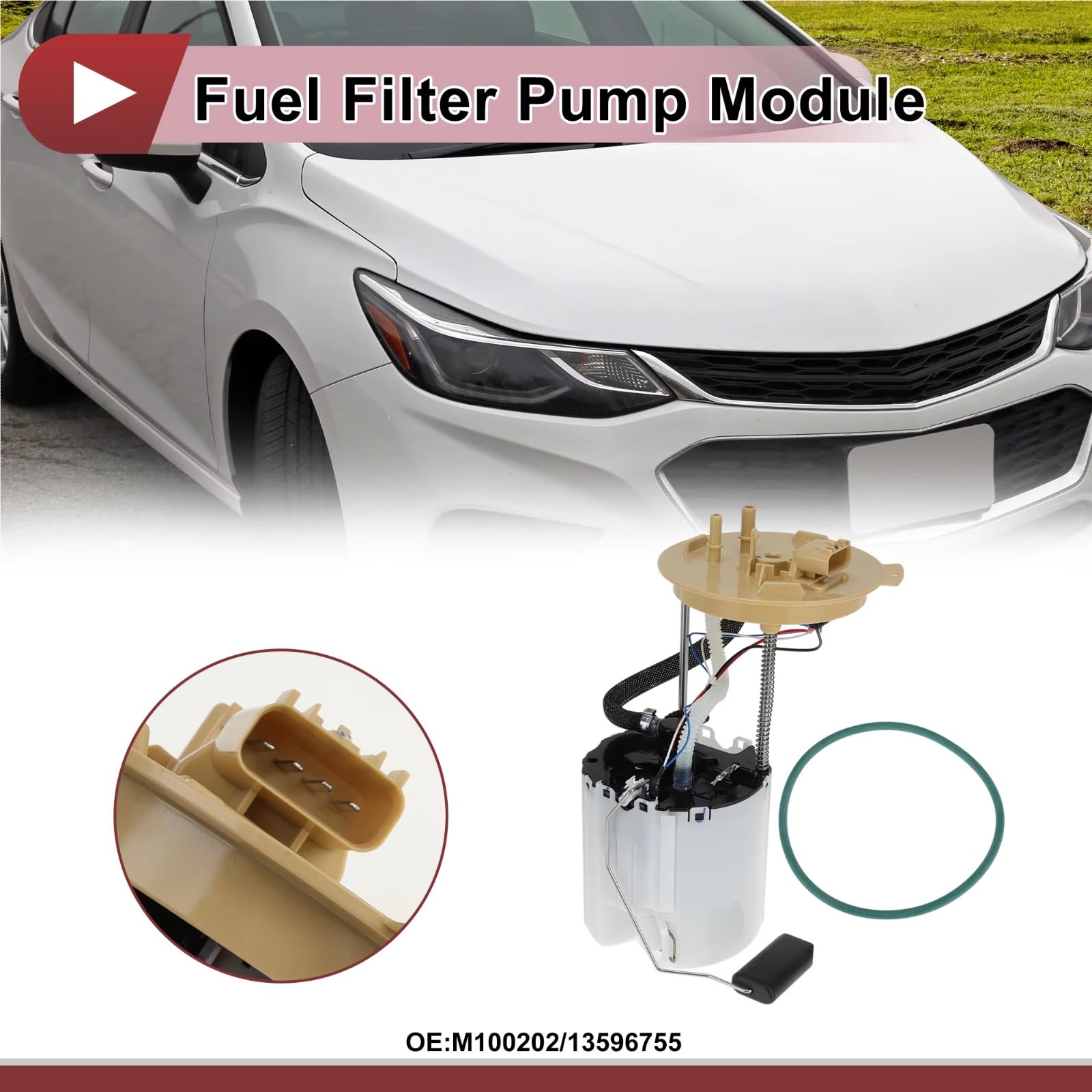 Bomba De Combustible Gasolina Filtro De Entrada De Módulo De Filtro De Conjunto De Bomba De Combustible Eléctrica Compatible Con Chevrolet Para Cruze 2017 2018 2019 M100202 13596755