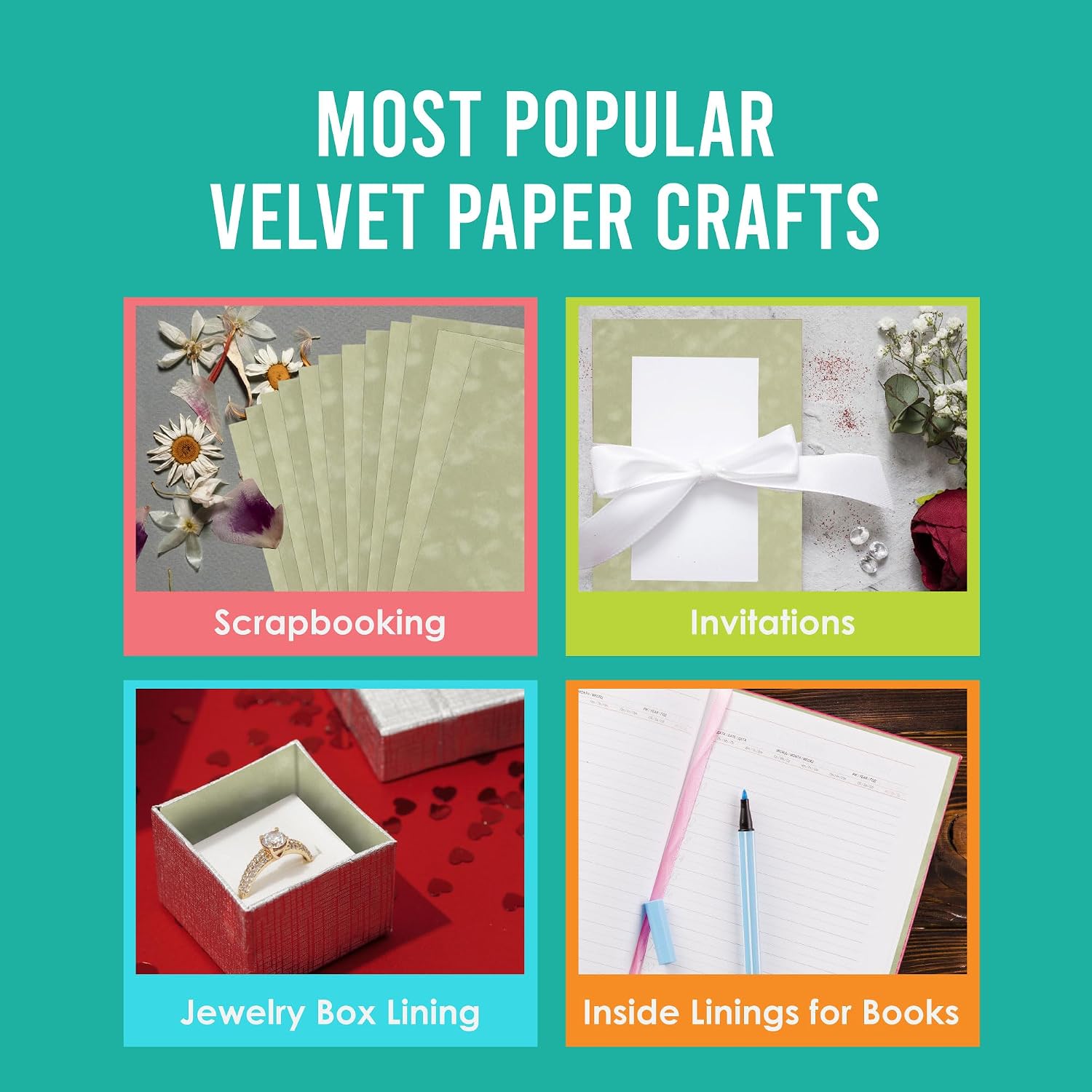 S.E.I Asparagus Velvet Paper, Felt Fabric For Drawer and Jewelry Box Liner, 8.5" x 11" - 12 Sheets