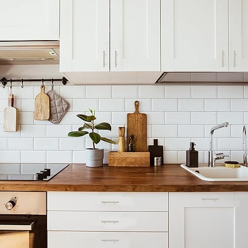 Miniatura 6 de JOY DECOR Paquete de 5 tiradores de gabinete de 5 pulgadas, níquel cepillado, centro de agujeros de 3 pulgadas, manijas de gabinete de cocina con