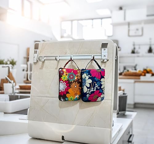 Miniatura 3 de Bolsas de compras reutilizables para cocina, plegable, con cremallera, diseño floral, resistente, paquete de 2, Floral