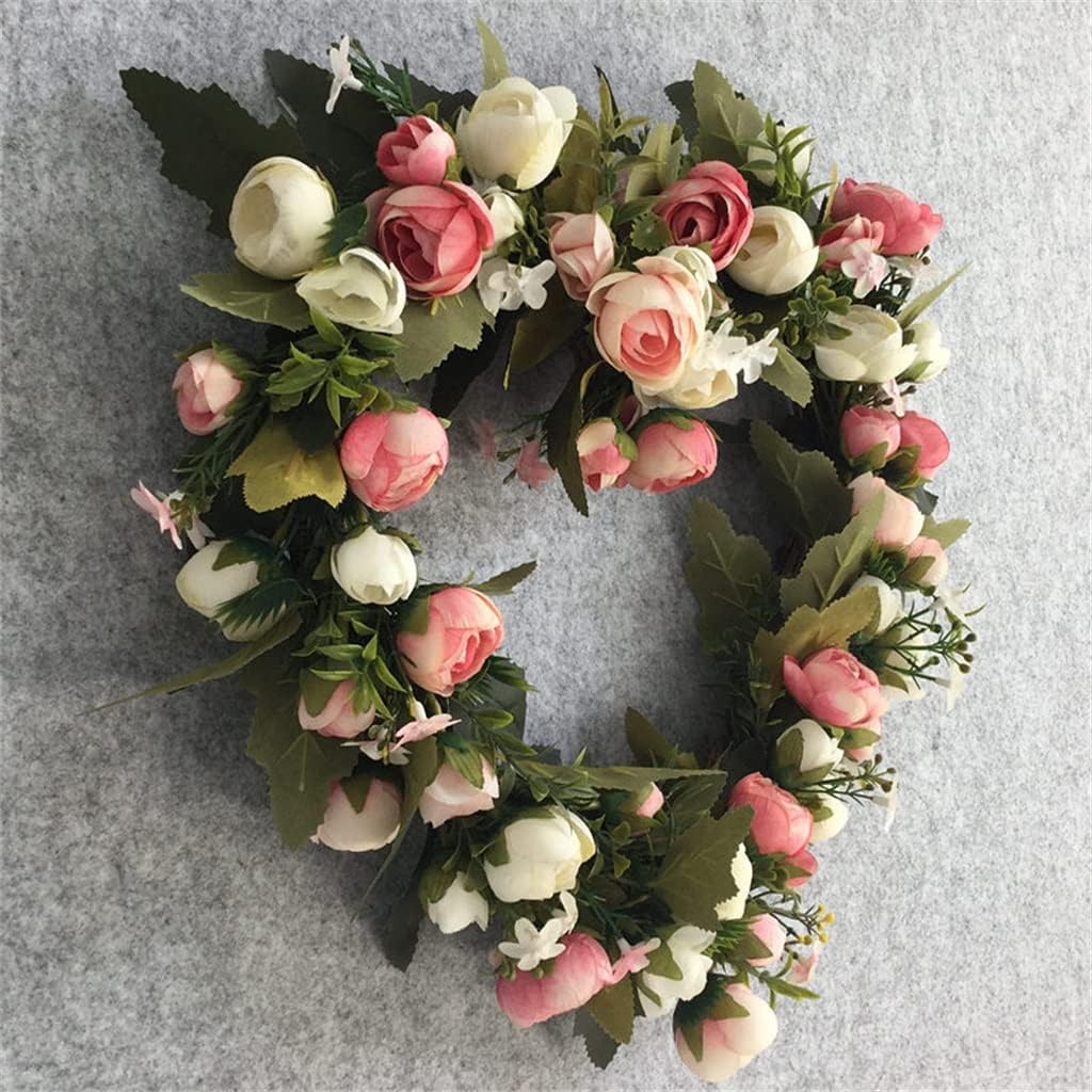Simulated Rose Wreath Heart Shaped Wreath