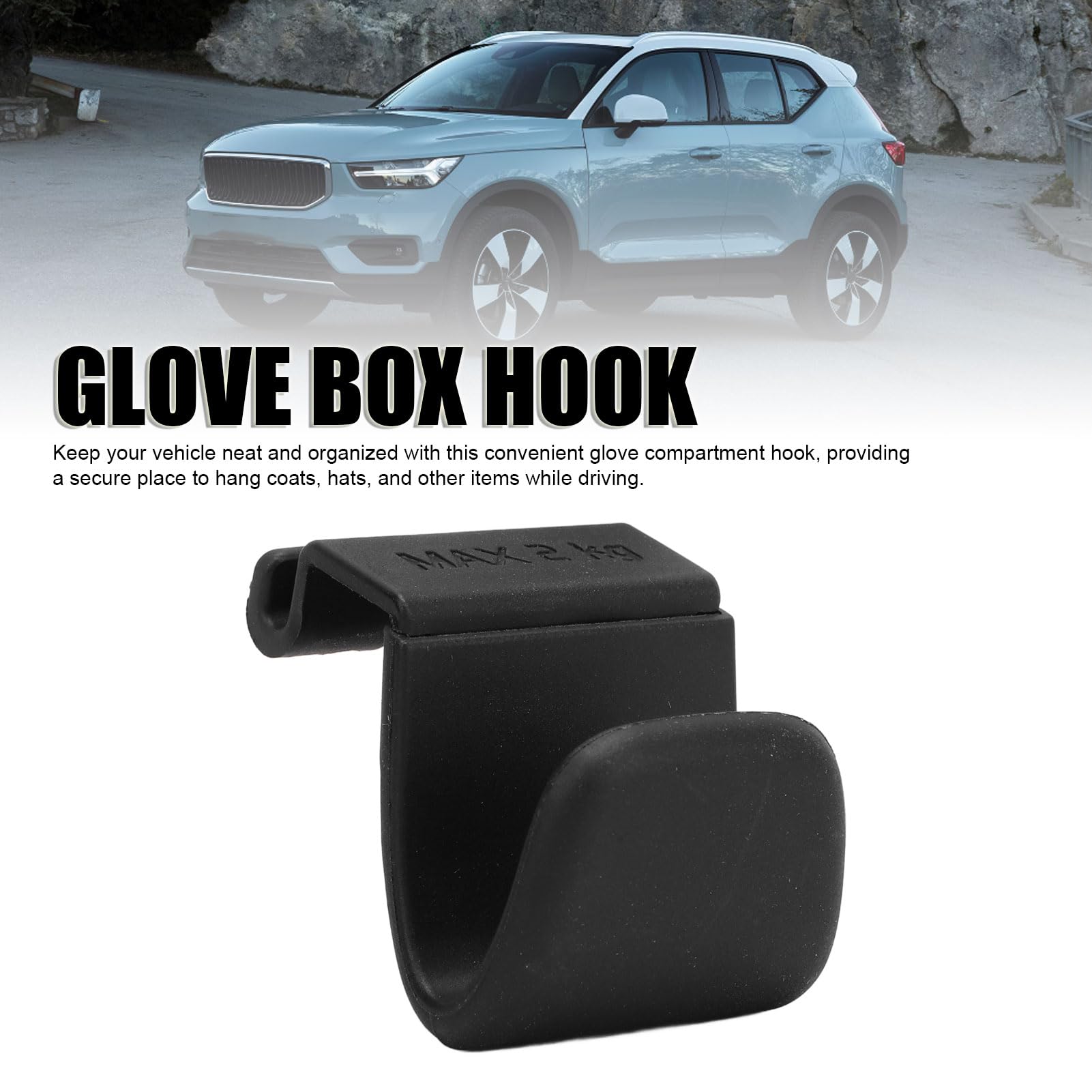 Heavy Duty ABS Glove Box Hook Passenger Clothes Holder Clip Dashboard Buckle Organizer Compatible with XC40 2019 to 2020 Glove Box Storage Holder Clip