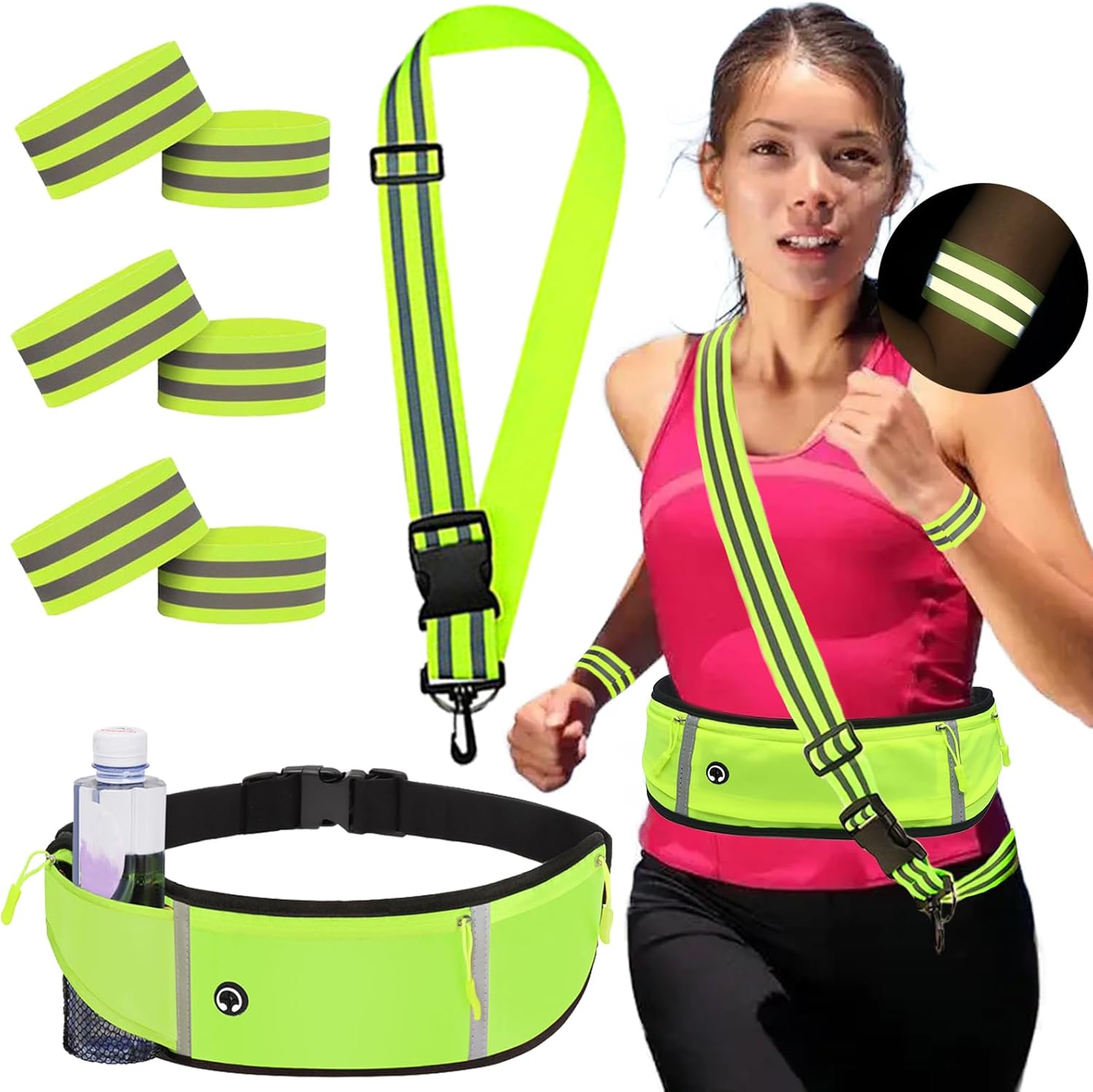 TYXHXTF Reflective Sash, 8PCS Reflective Running Gear, High Visibility