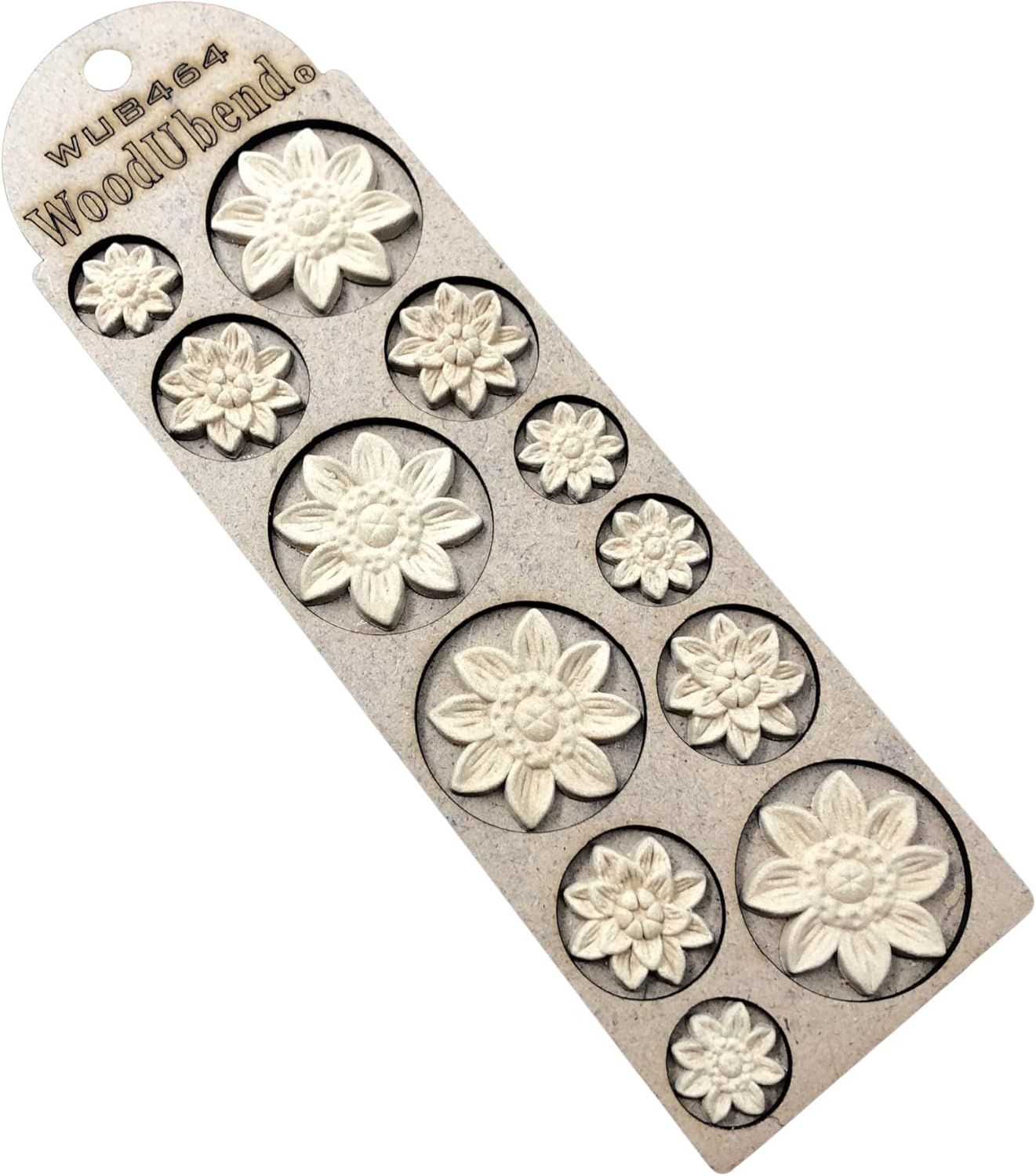 WoodUbend WUB0464 Flower Set Appliques - Heat Bendable & Flexible Wood Onlays - DIY Craft, Furniture & Home Decor - Easy to Apply & Paint - Versatile, Reusable & Decorative Decals (4 Packs of 3)