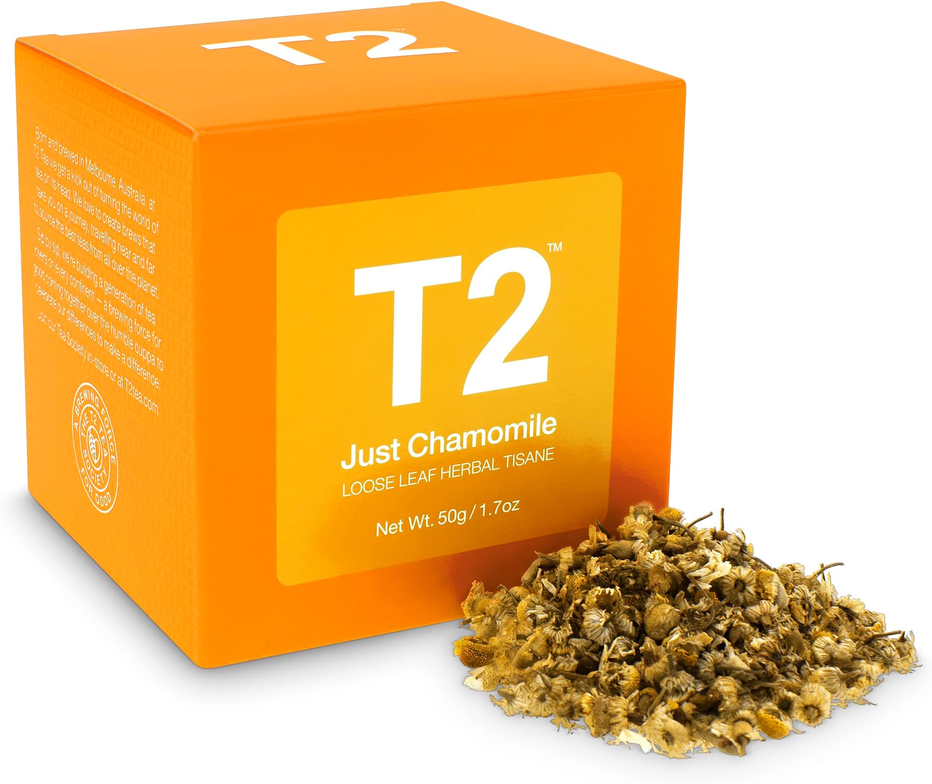 T2 Tea Just Chamomile Tea, Loose Leaf Herbal Tea in Box, 50 g (Pack of 1)