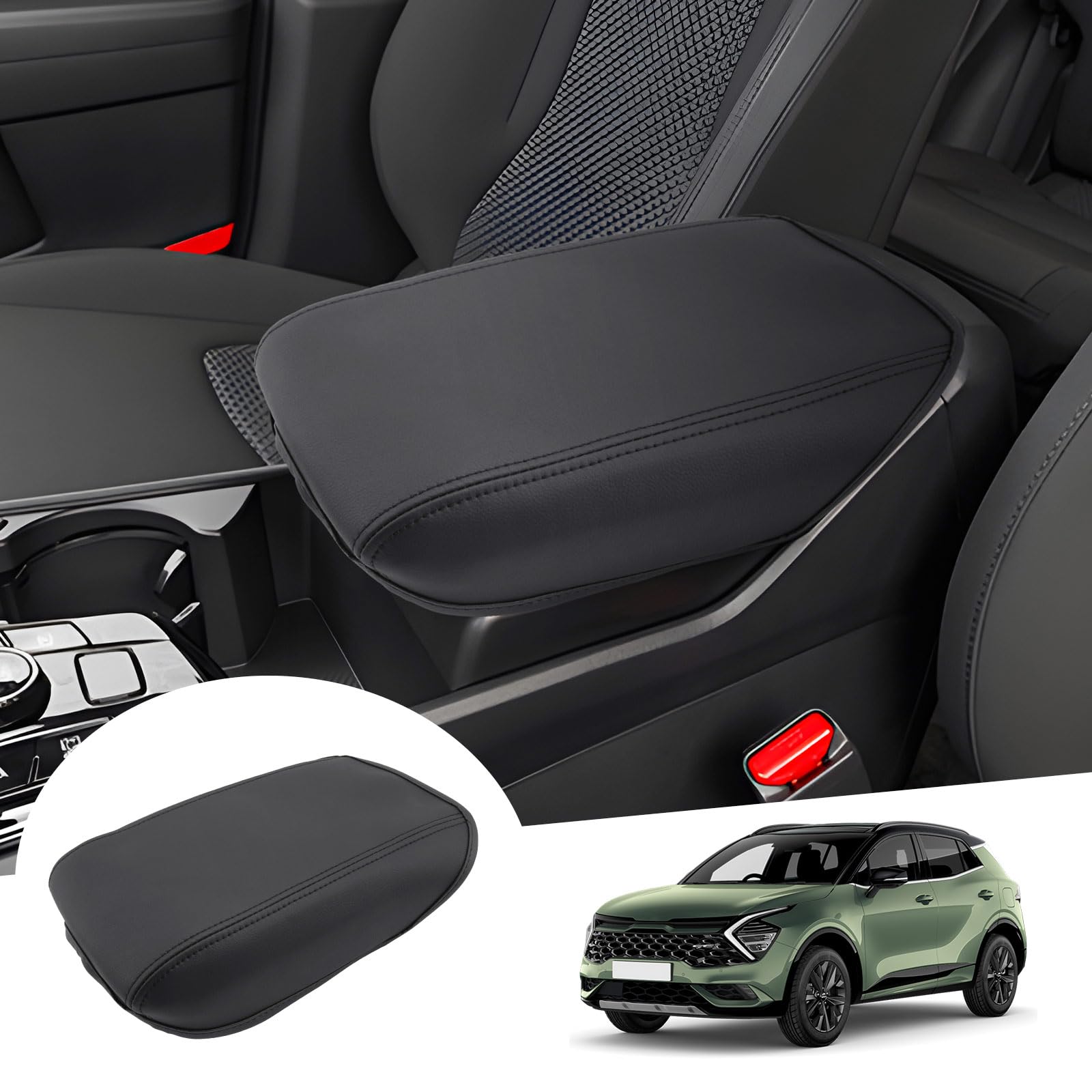 GAFAT Compatibile con Kia Sportage NQ5 2026 2027 – 2022 (cambio automatico), copertura per bracciolo centrale, Facelift Sportage 2026, protezione per braccioli, microfibra PU, imbottitura in pelle