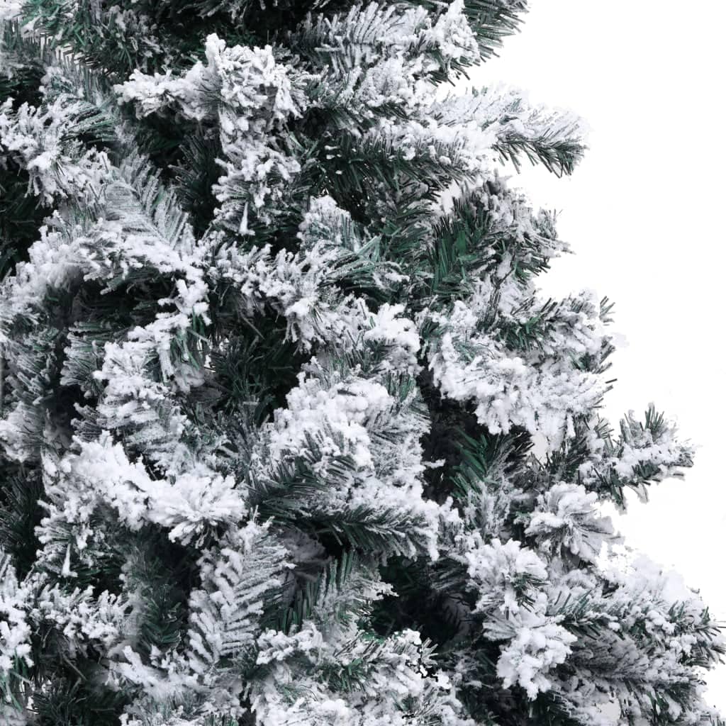 vidaXL Artificial Christmas Tree Green with Flocked White Snow PVC and Steel