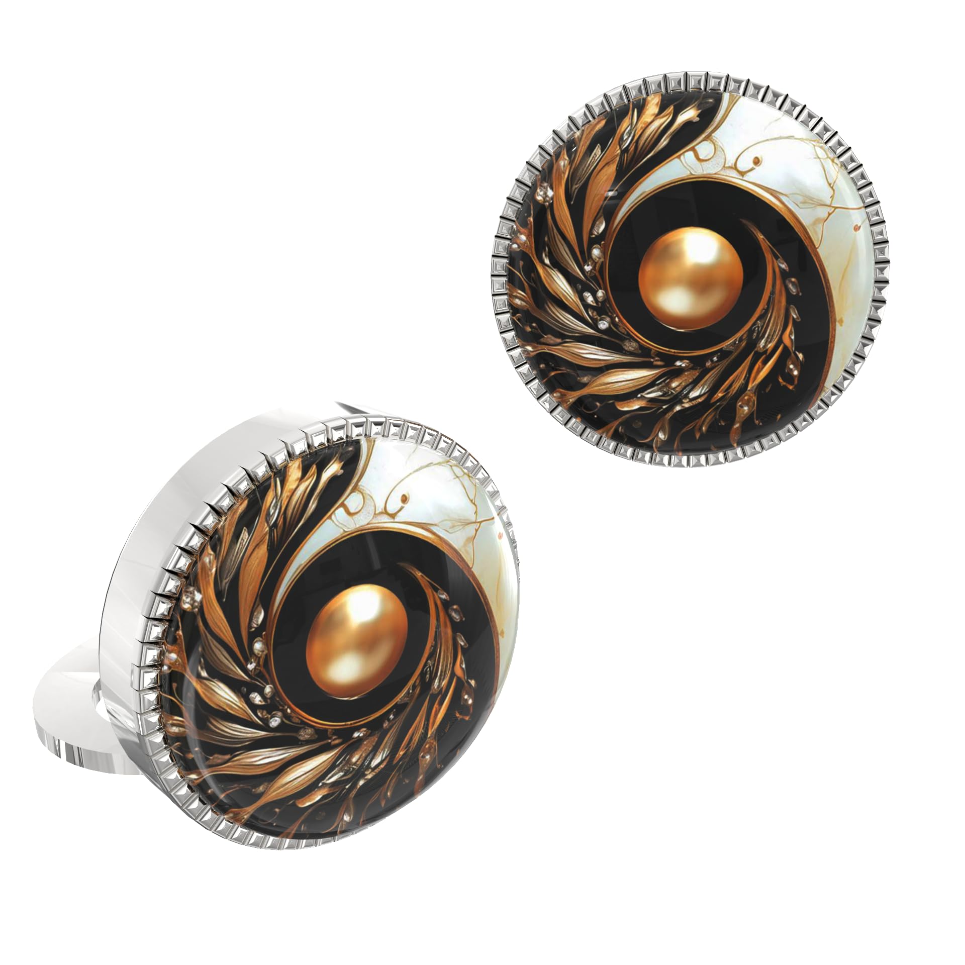 the smart buttons 18K Yellow Gold Colour Plated Duality Button Cover Cufflinks for Men – Yin-Yang Inspired Snap-on Shirt Accessory – Elegant Gift for Balanced, Powerful Men-picture-56