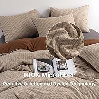 Vista 4 de INFLAG Funda de edredón tamaño individual, juego de ropa de cama a rayas de 3 piezas, 100% microfibra de lujo, suave, 1 funda de edredón de 66 x 90