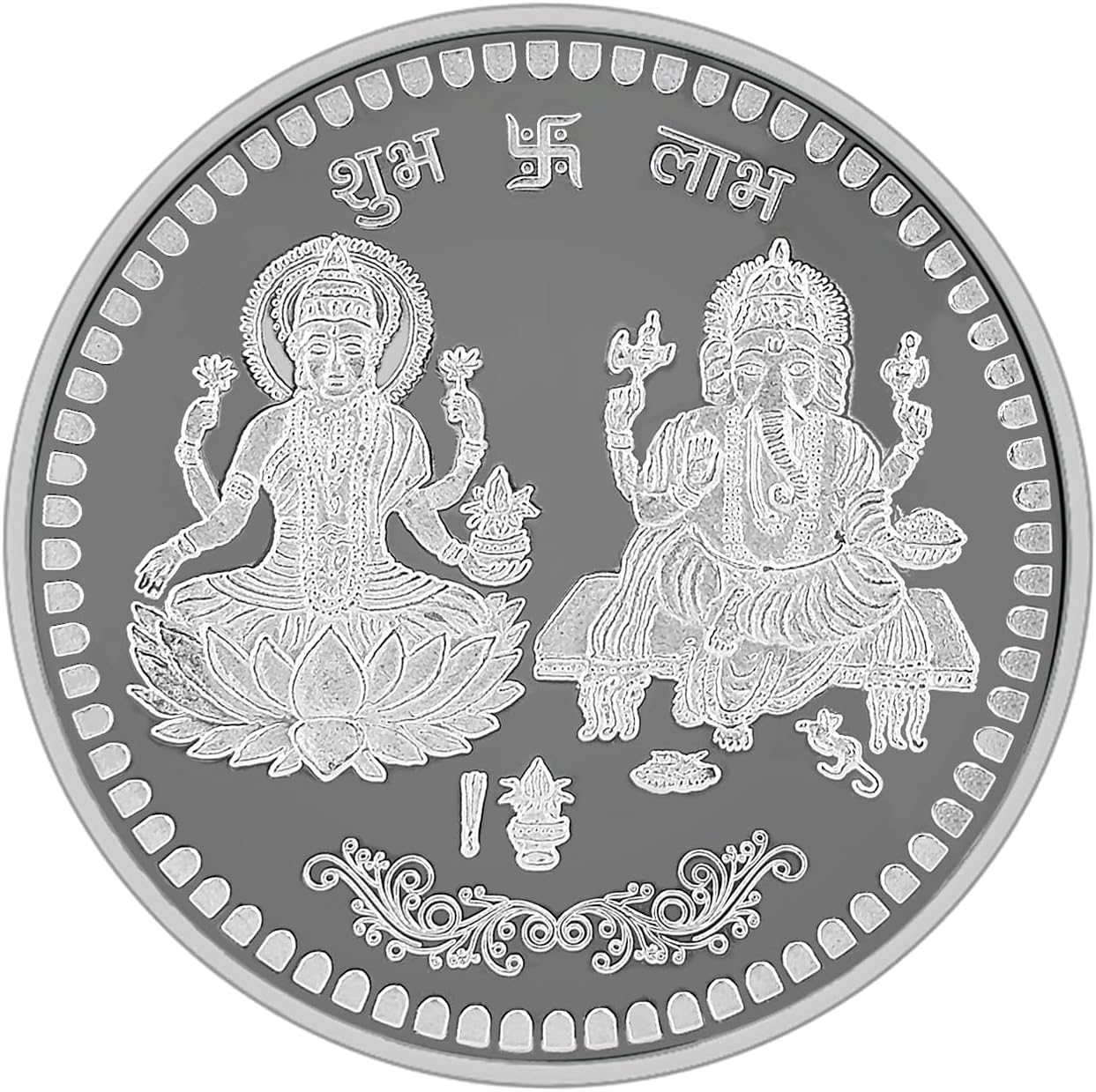 Pure Silver Laxmi/Lakshmiji & Ganpati/Ganeshji BIS Hallmarked Round Coin Chandi Sikka Perfect for Gifting Investment Diwali Dhanteras (999 Purity)