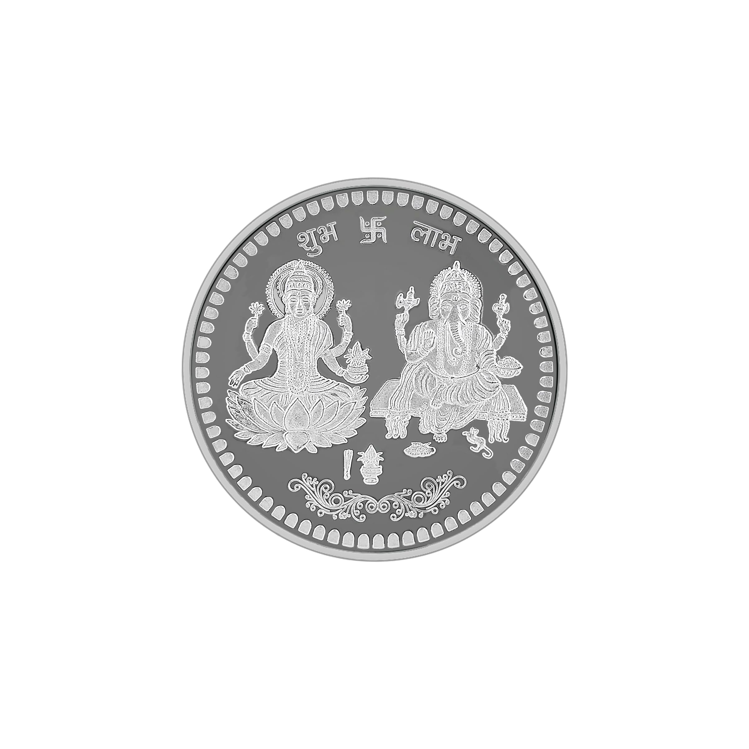 Pure Silver Laxmi/Lakshmiji & Ganpati/Ganeshji BIS Hallmarked Round Coin Chandi Sikka Perfect for Gifting Investment Diwali Dhanteras (999 Purity)