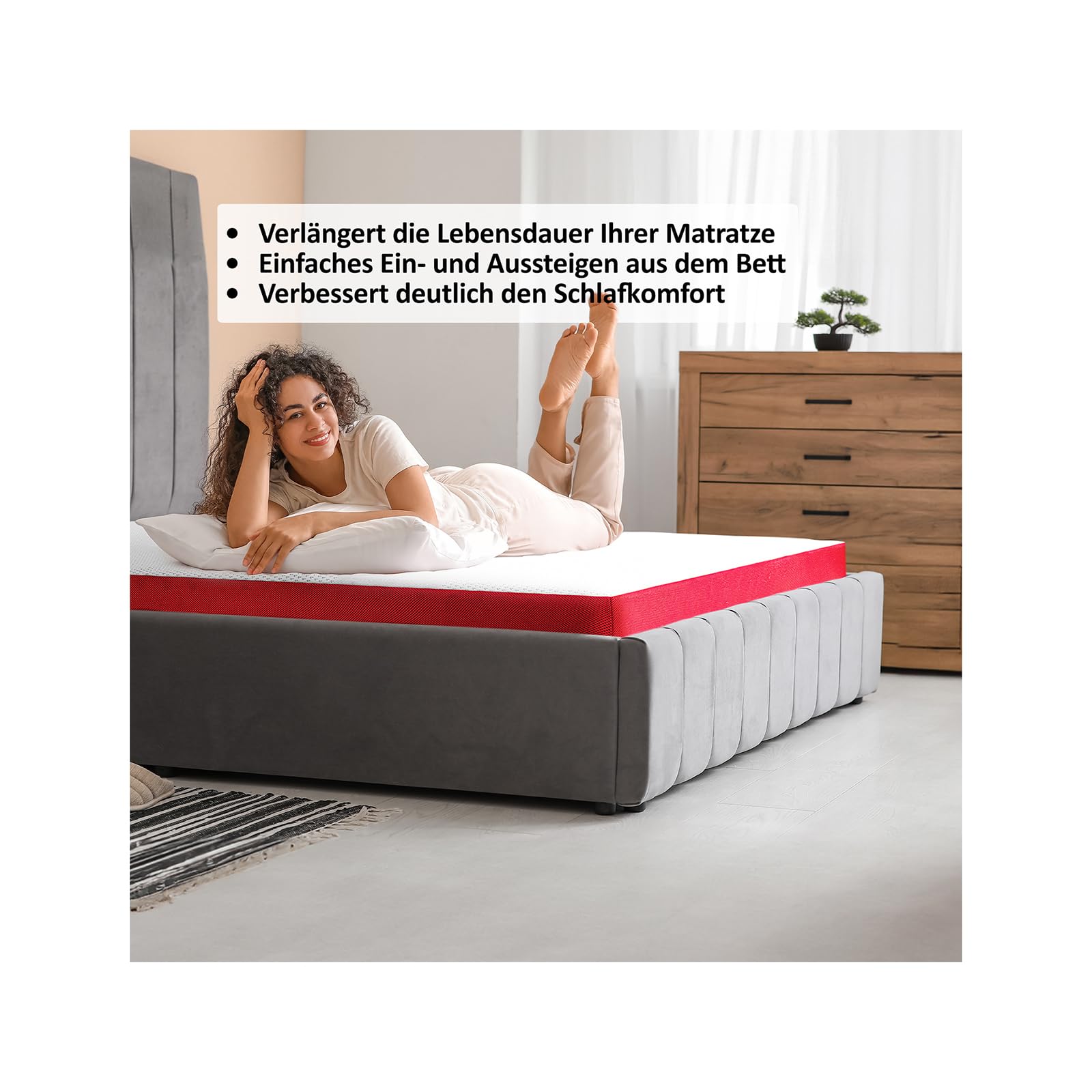 Genius Topper eazzzy - Topper Premium Heat Therapy con manta eléctrica y espuma viscoelástica con certificado Öko-Tex, 9 cm de alto, 120 x 200 cm y otros tamaños