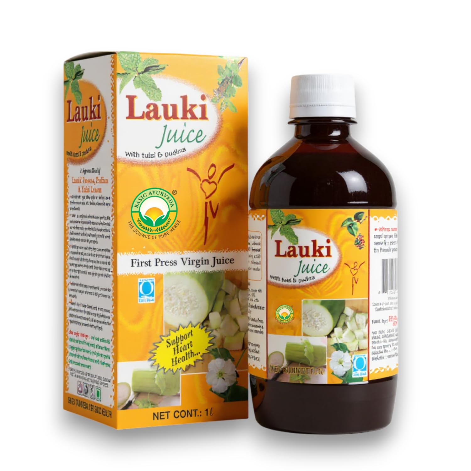 - Basic Ayurveda Lauki with Tulsi & Pudina | 1L First Press Virgin Bottle Gourd Blend | Herbal Drink for Hydration, Digestion & Daily Wellness | No Added Preservatives