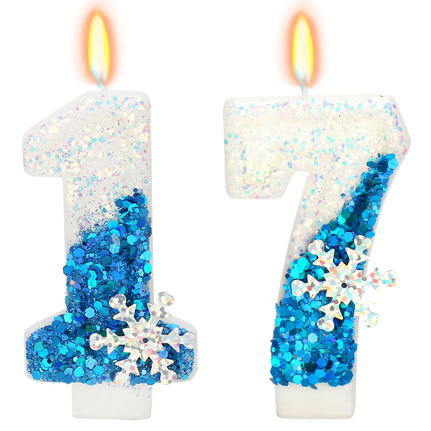 Frozen Birthday Candles - Snowflake Party Decorations -6