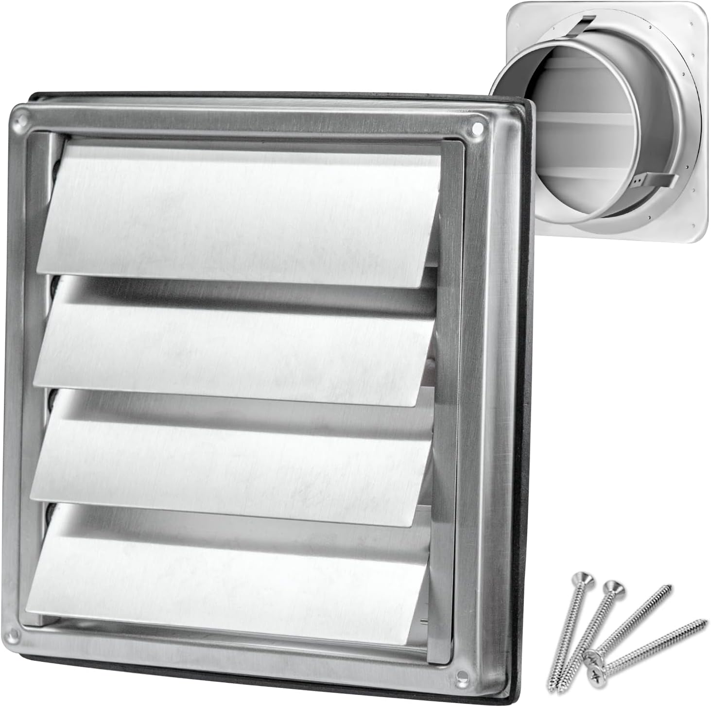 Insvrecho 4-Inch External Extractor Wall Vent Cushioned Non Return Flap