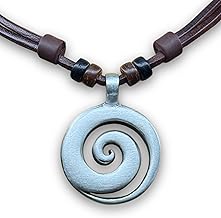 HANA LIMA Koru Surfer Necklace Leather Chain Men's Necklace Women's Necklace Metal Pendant