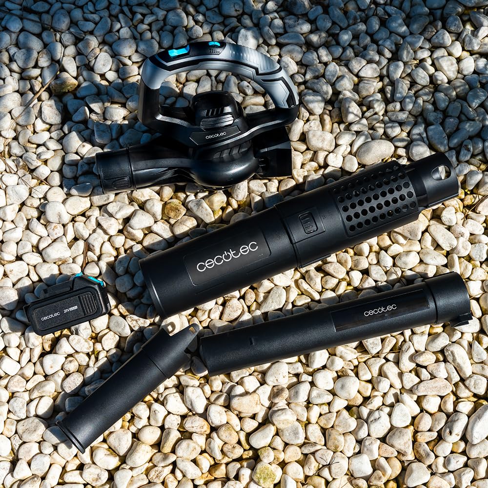 Cecotec Soffiatore di Foglie a Batteria 21V Airforce 2in1 Multifunction. 3000W, Velocità fino a 300km/h, Volume fino a 800m³/h, Velocità Regolabile, Leggero, Include Tubo Lungo e Tubo Largo