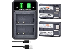 2-Pack of BP-511 BP511A Battery and LCD USB Dual Charger for Canon...