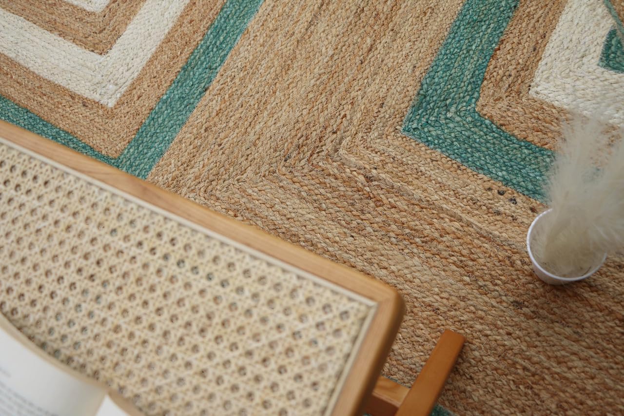 Bexford Handmade Natural Fiber Traditional Area Rug – Soft Texture, Durable Weave, Decorative Rug for Living Room & Bedroom