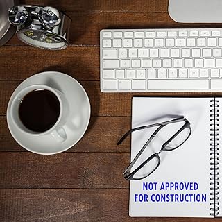 Pre-Inked Not Approved for Construction Stamp (Blue Ink)