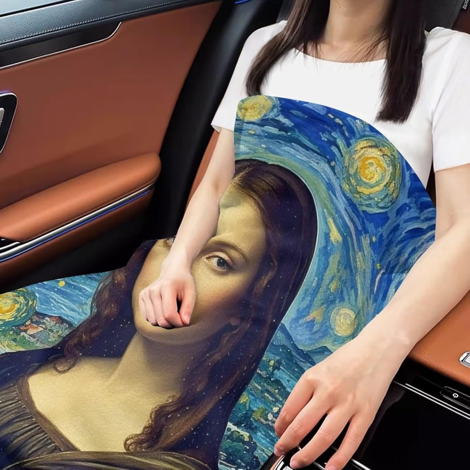 Starry Night Mona Lisa Blankets for Sofa Couch Bed Soft and Warm Blanket Home Decorative Warm Present for Birthday, Christmas, Halloween, Housewarming Blue 3X-Large