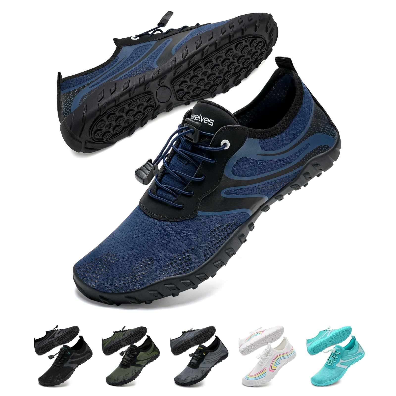 WateLves Badeschuhe Wasserschuhe Damen Herren Schnell Trocknende und Schnell Tragende Strandschuhe für Tauchen Surfen Wassersport Wandern Yoga Alltag 36-48EU