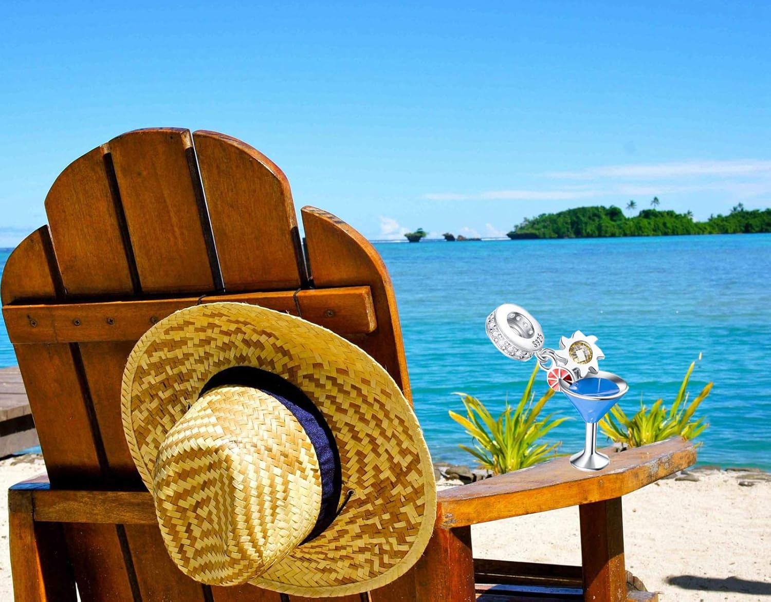 GEMDAZZ Take a Break Theme Charm, 925 Sterling Silver Coffee Cup Mug, Sweet Corn, Tropical Cocktail Glass and Lemon Drink Charms Beads, for European Bracelets Gift for Friends/Mother/Father/Party - Image 6