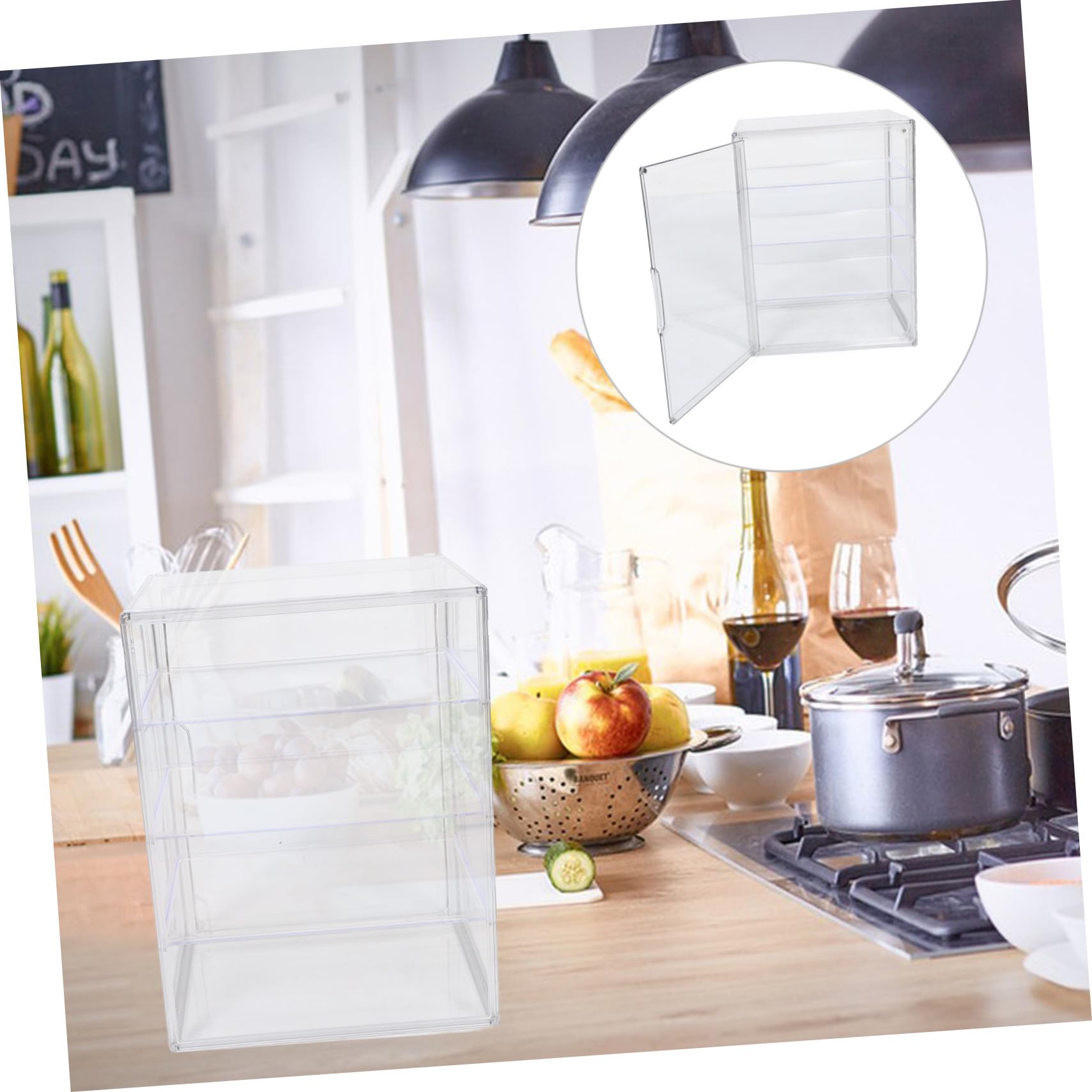 Hohopeti Vitrina de Pan Ajustable para Encimera Caja Transparente para Almacenar y Exhibir Pasteles Pan Magdalenas y Bollos Gabinete Resistente y Fácil de Limpiar para Cocina y Repostería