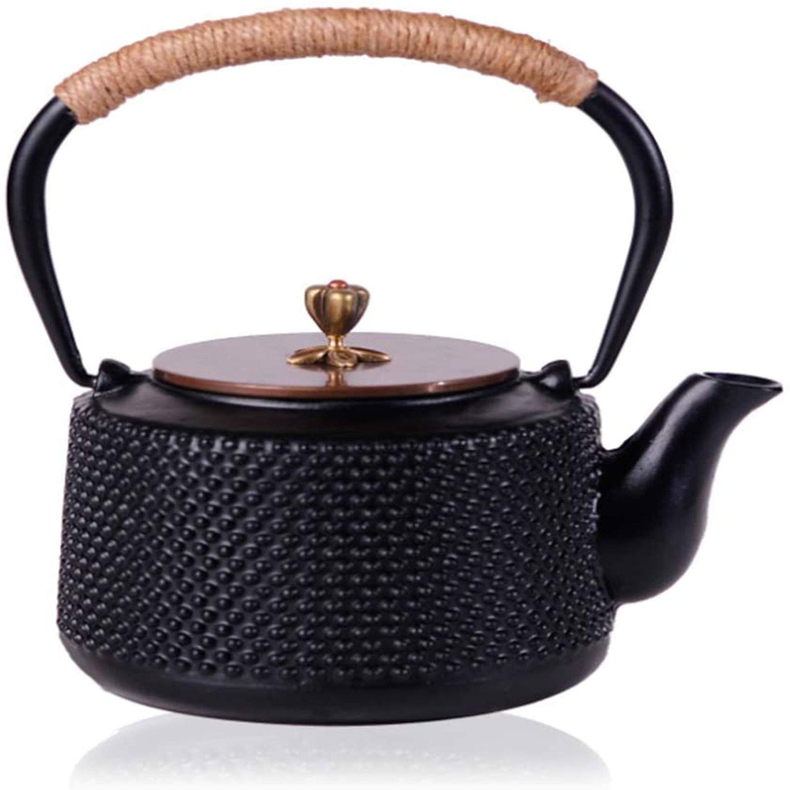 MGEMJMJ 1.0L Teapot Tea Kettle Tea Pot Tea Kettle, Japanese Tetsubin Cast Iron Hobnail Teapot