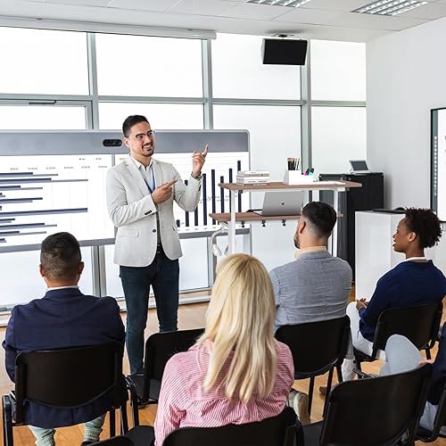 Vista 62 de SIDUCAL Escritorio de pie pequeño, escritorio portátil de pie, convertidor de mesa de pie móvil de altura ajustable con ruedas, estaciones