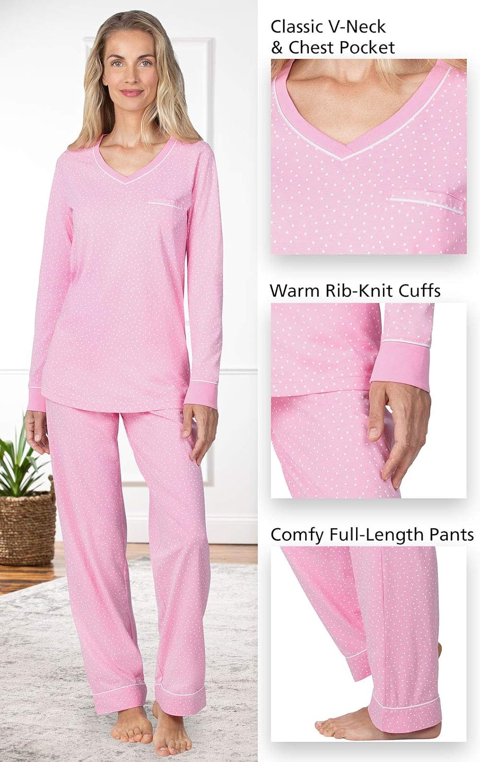 PajamaGram Pajamas For Women - Womens PJ Sets, Pullover Top, 100% Cotton - Image 5