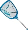 LATERN Pool Skimmer Net with Pole, 60CM Swimming Pool Leaf Cleaning Net Fine Mesh Skimmer with Pole for Cleaning Pool Garden Pond Fountain Tubs Spa Fish Tank Green
