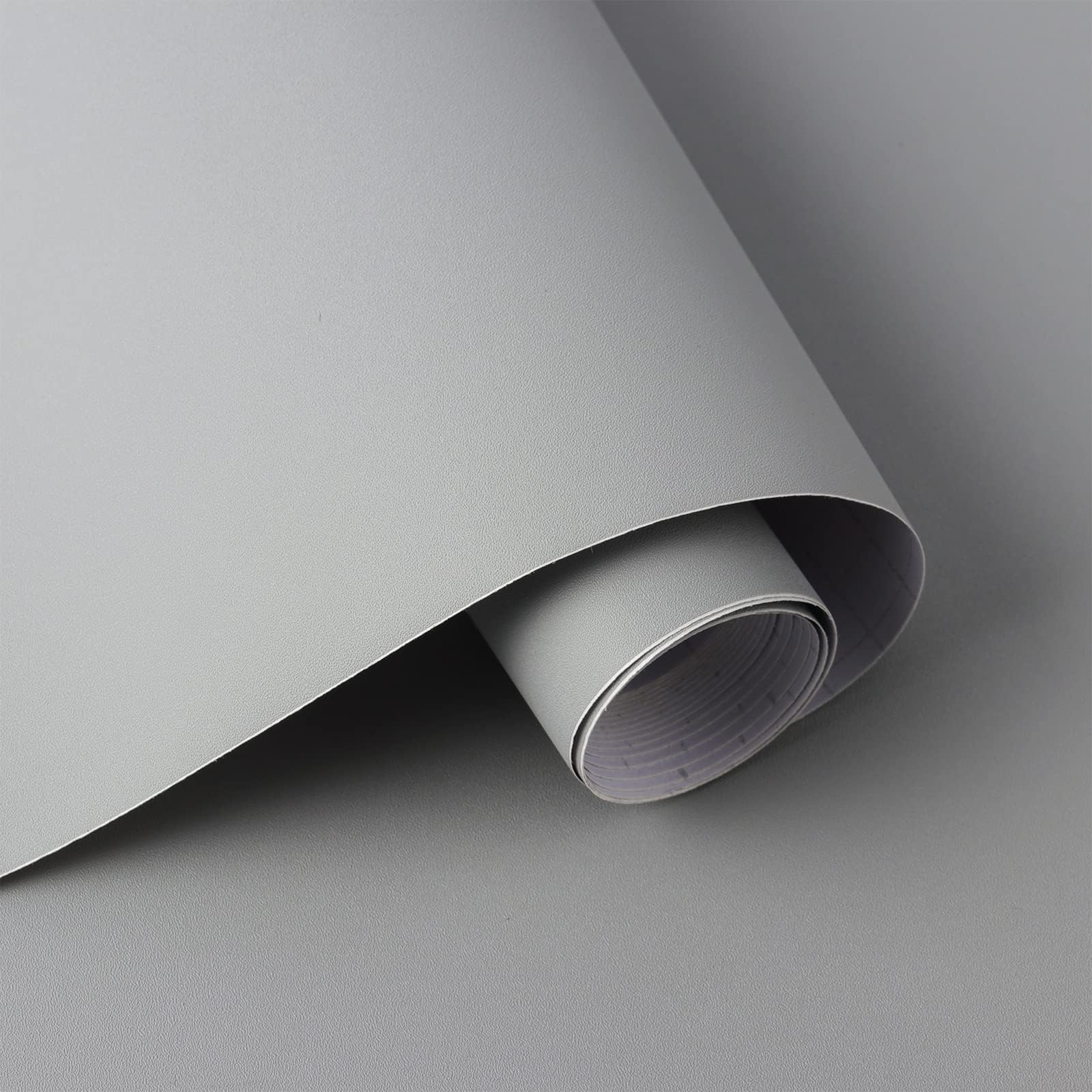 Timeet Self Adhesive Wallpaper Light Grey Matte Furniture Stickers Peel and Stick Contact Paper Sticky Back Plastic Paper Removable Vinyl Film Solid Colour for Living Room Wall Table Furniture 40CMx3M