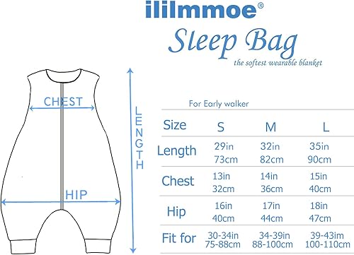 Miniatura 4 de Saco de dormir para bebé de invierno cálido con piernas para caminar con piernas, pijamas para bebés de 6 meses a 4 años