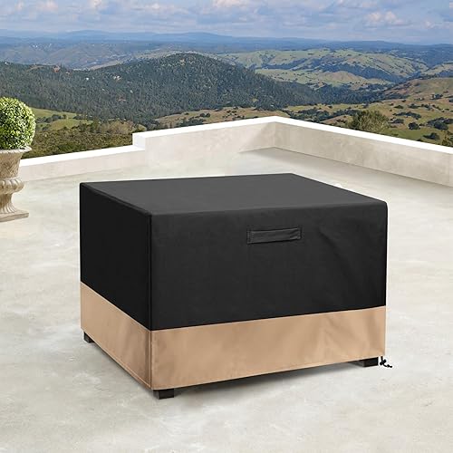 Miniatura 6 de Stanbroil Cubierta cuadrada para hoguera de 42 pulgadas, cubierta impermeable para patio para mesa de fogata al aire libre, cuenco de fuego, muebles