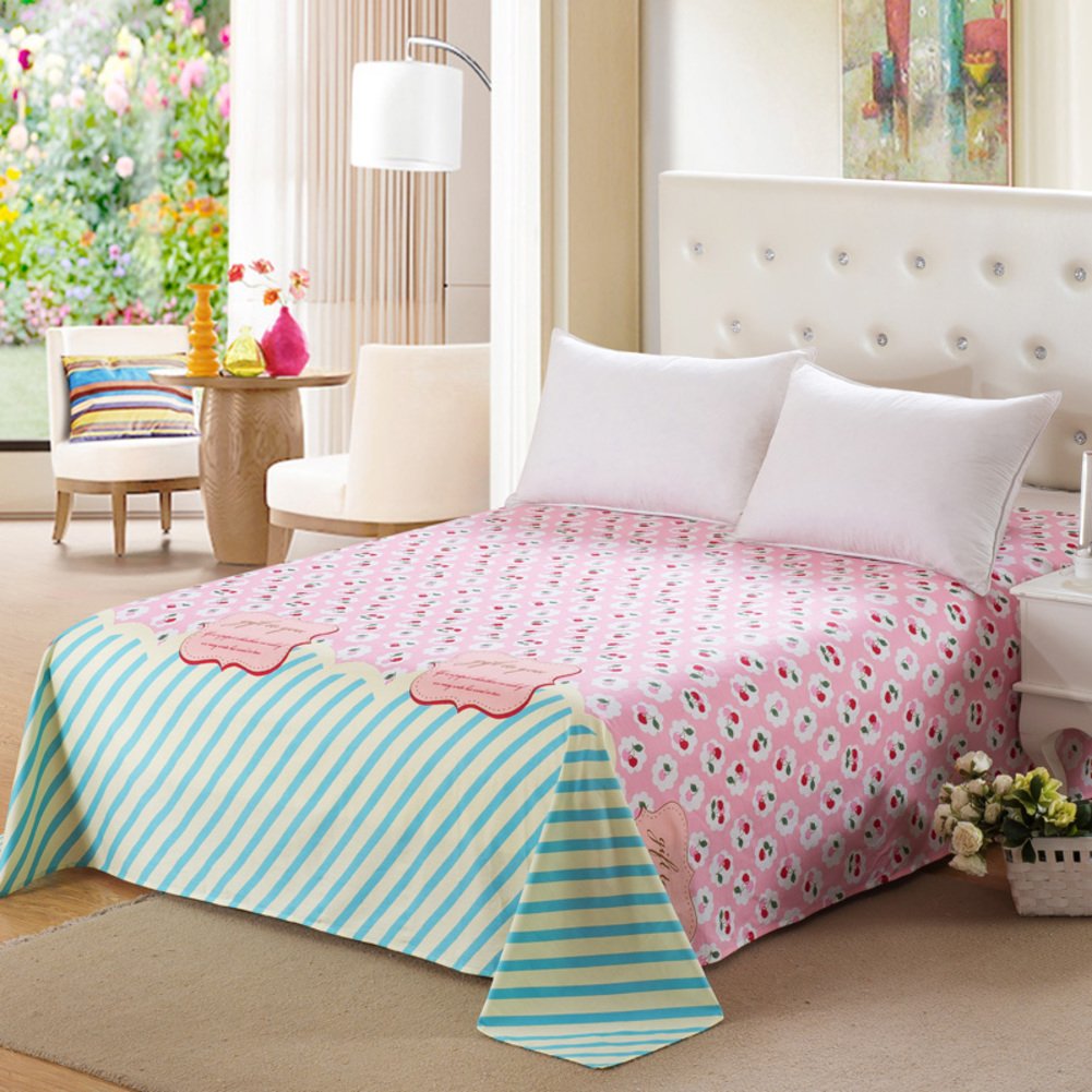 Drap plat en coton cartoon pour dortoir 160x230 cm
