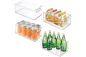 mDesign Clear Storage Bins: Essential Pantry & Kitchen Organizers